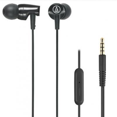 铁三角（Audio-technica）ATH-CLR100is BK 入耳式线控通话耳机 智能手机专用耳麦 黑色